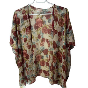 band of Gypsies sheer floral open kimono size small/medium